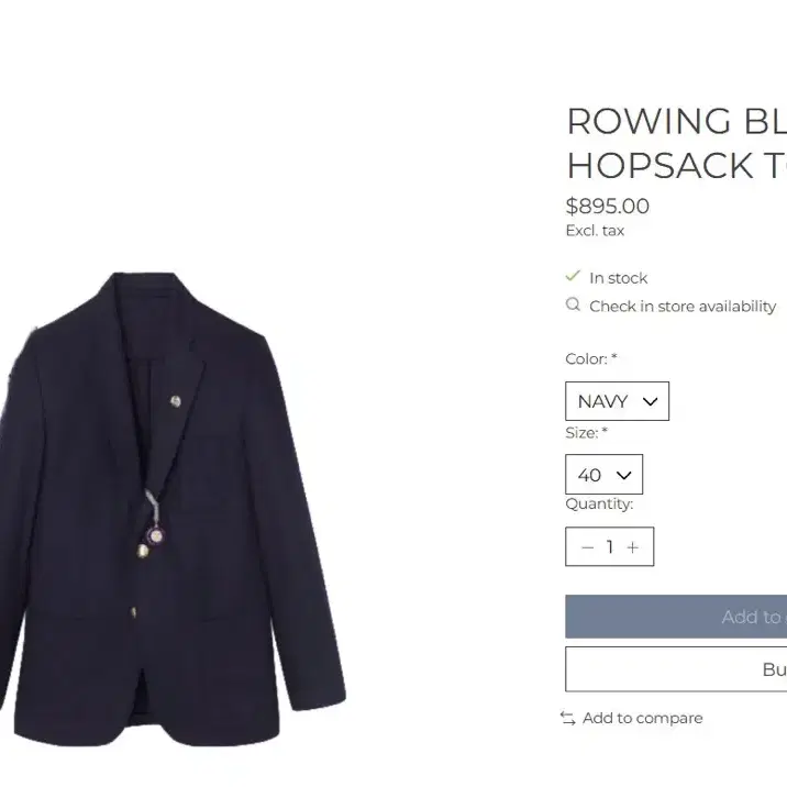 Rowing blazers 로잉블레이저 홉색 블레이저 38