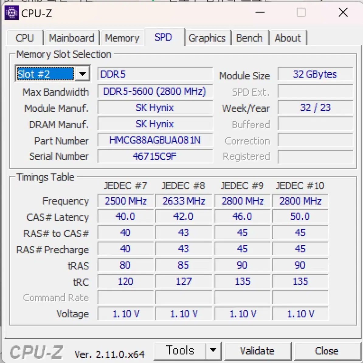 하이닉스 DDR5-5600 32GB A다이 언락