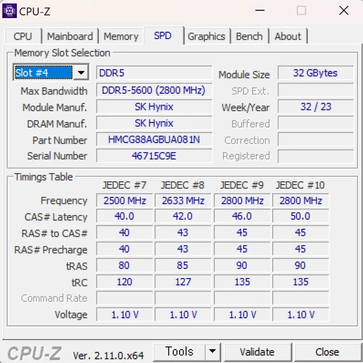 하이닉스 DDR5-5600 32GB A다이 언락