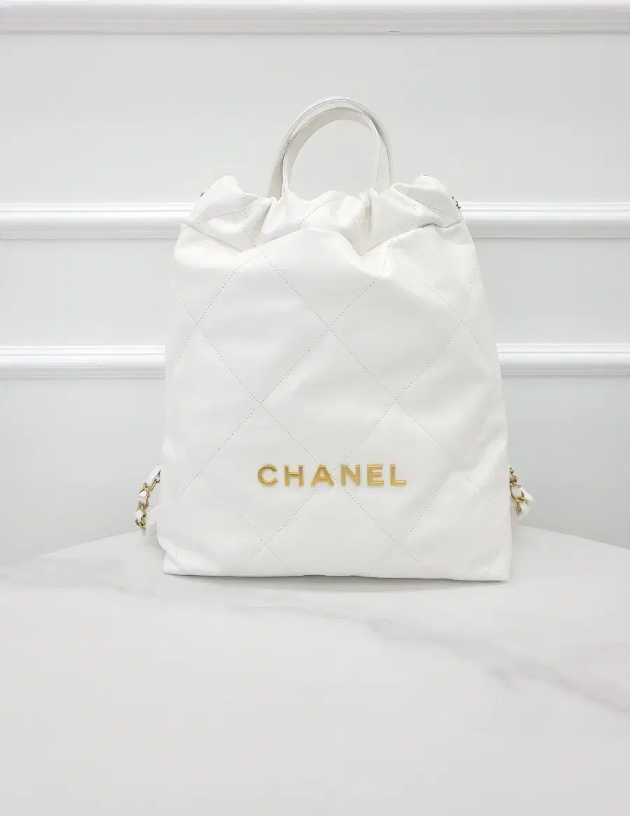 Chanel 22 Backpack White Keum Small