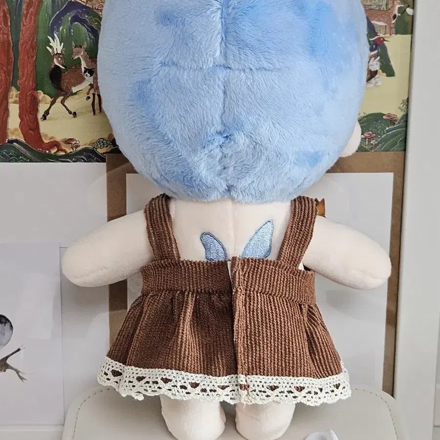 20cm 솜인형옷 솜깅옷 (브라운원피스세트)