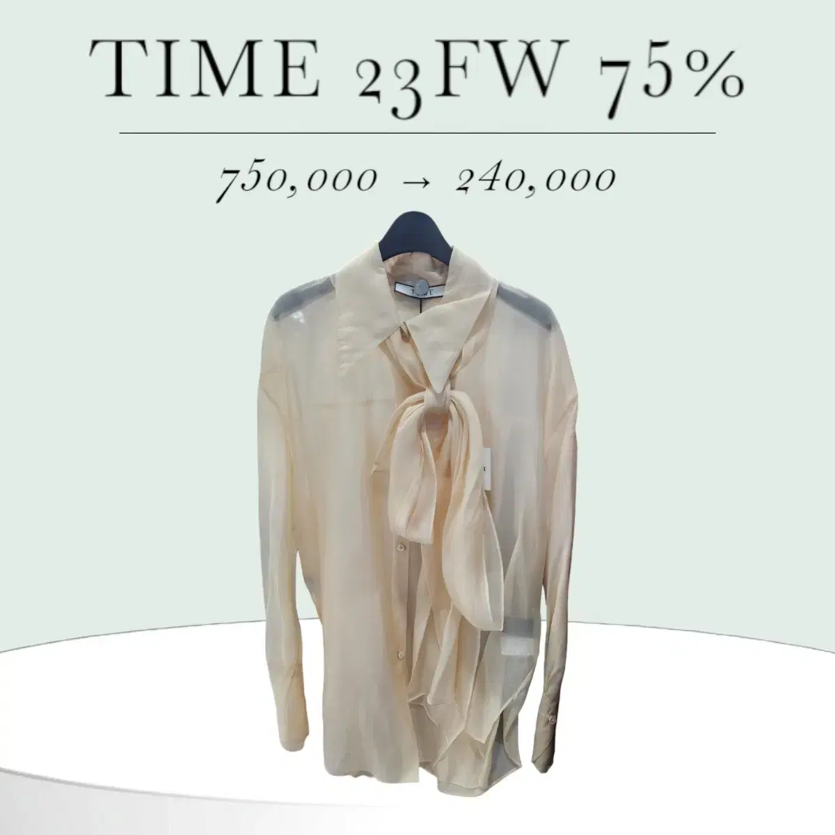 [TIME] 23FW 75% 시스루 타이언발블라우스