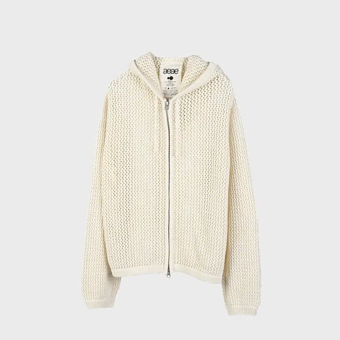 Mesh knit hoodie (light beige) 매쉬니트 후드집업