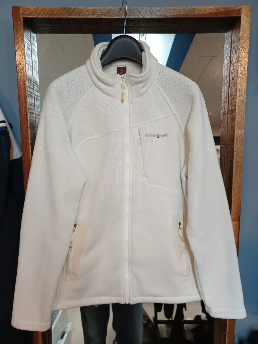 Montblanc Polartec fleece zip-up jacket L pale ivory