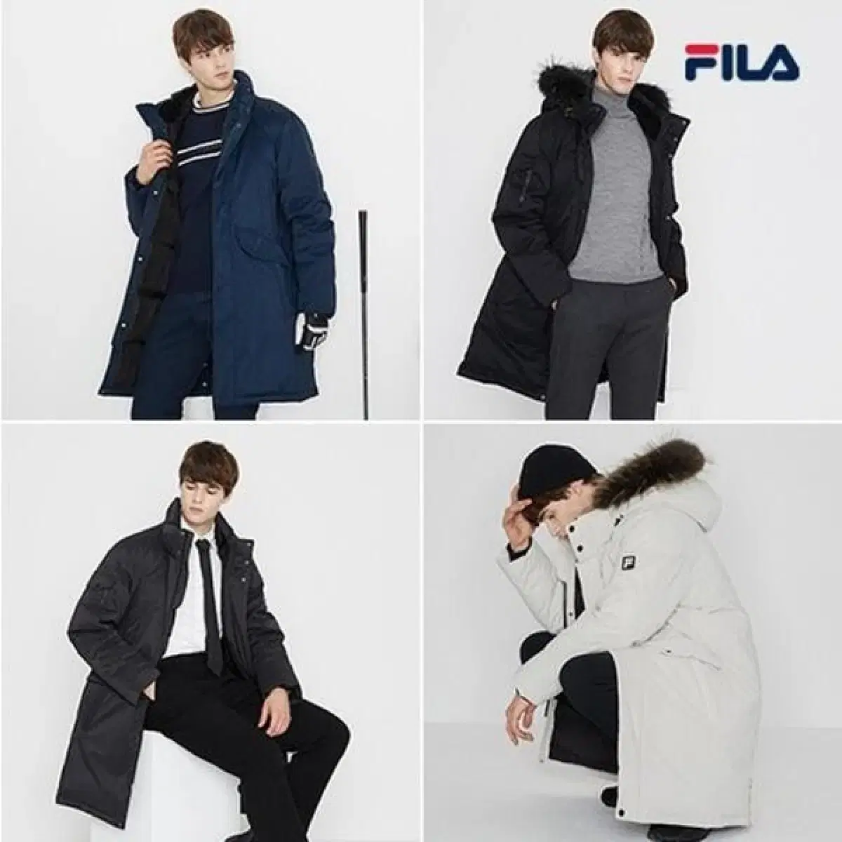 (새상품) FILA 휠라 48만원 거위털100 라쿤퍼 헤비구스다운 롱패딩