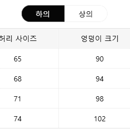 기모상하의세트 95 100