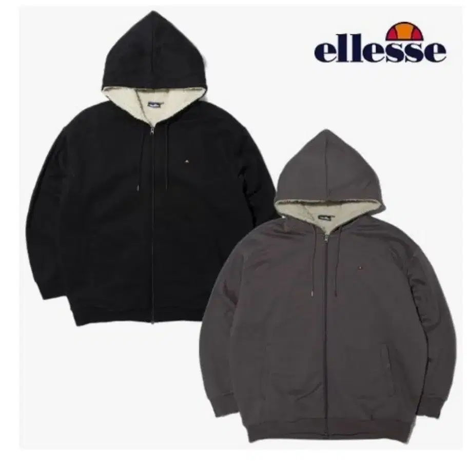 새상품) ellesse 두툼한 폴라폴리스 인조 양털 안감 후드 집업 자켓