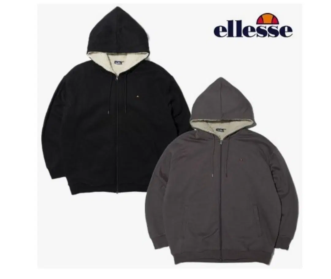 새상품) ellesse 두툼한 폴라폴리스 인조 양털 안감 후드 집업 자켓