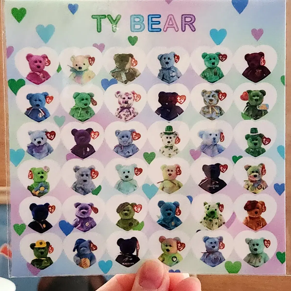 TY bear/bear sticker/heart sticker/character heart sticker/sticker