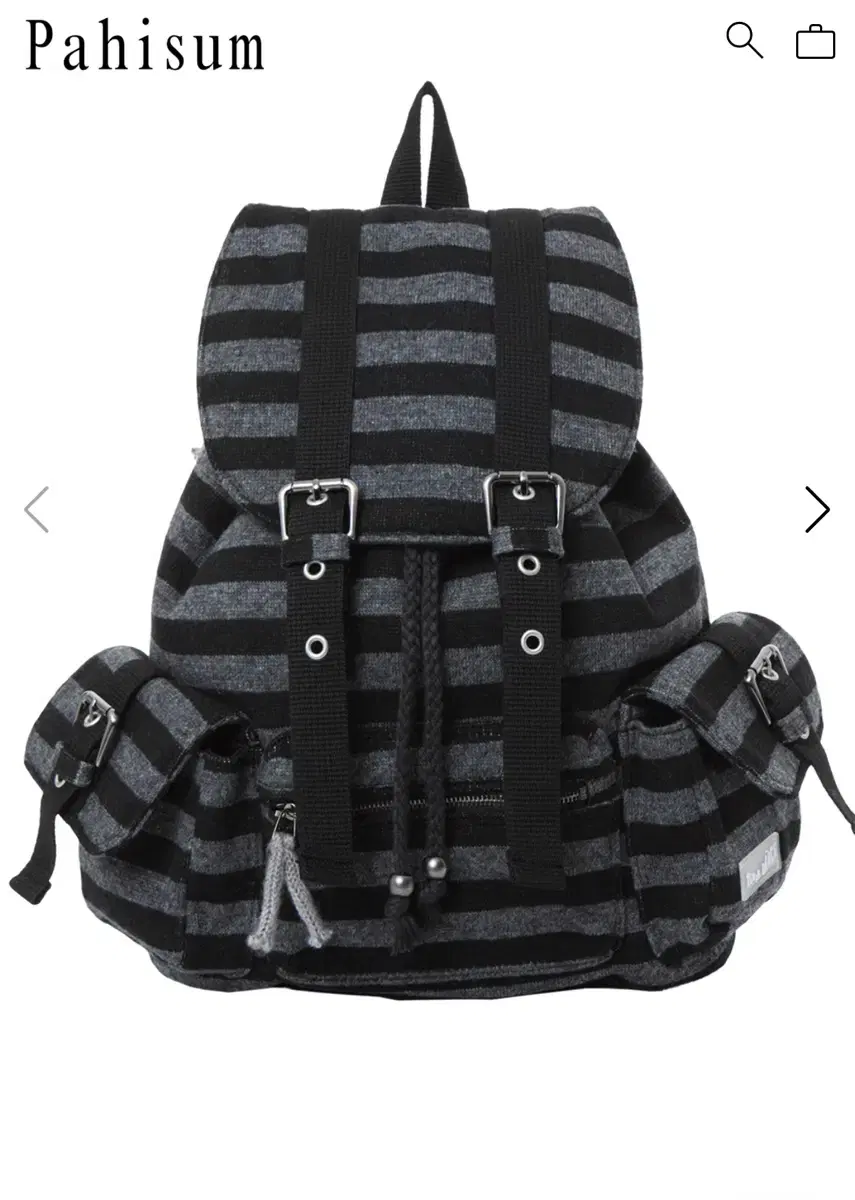 Pahisum Wool Stripe Backpack Black Pahisum