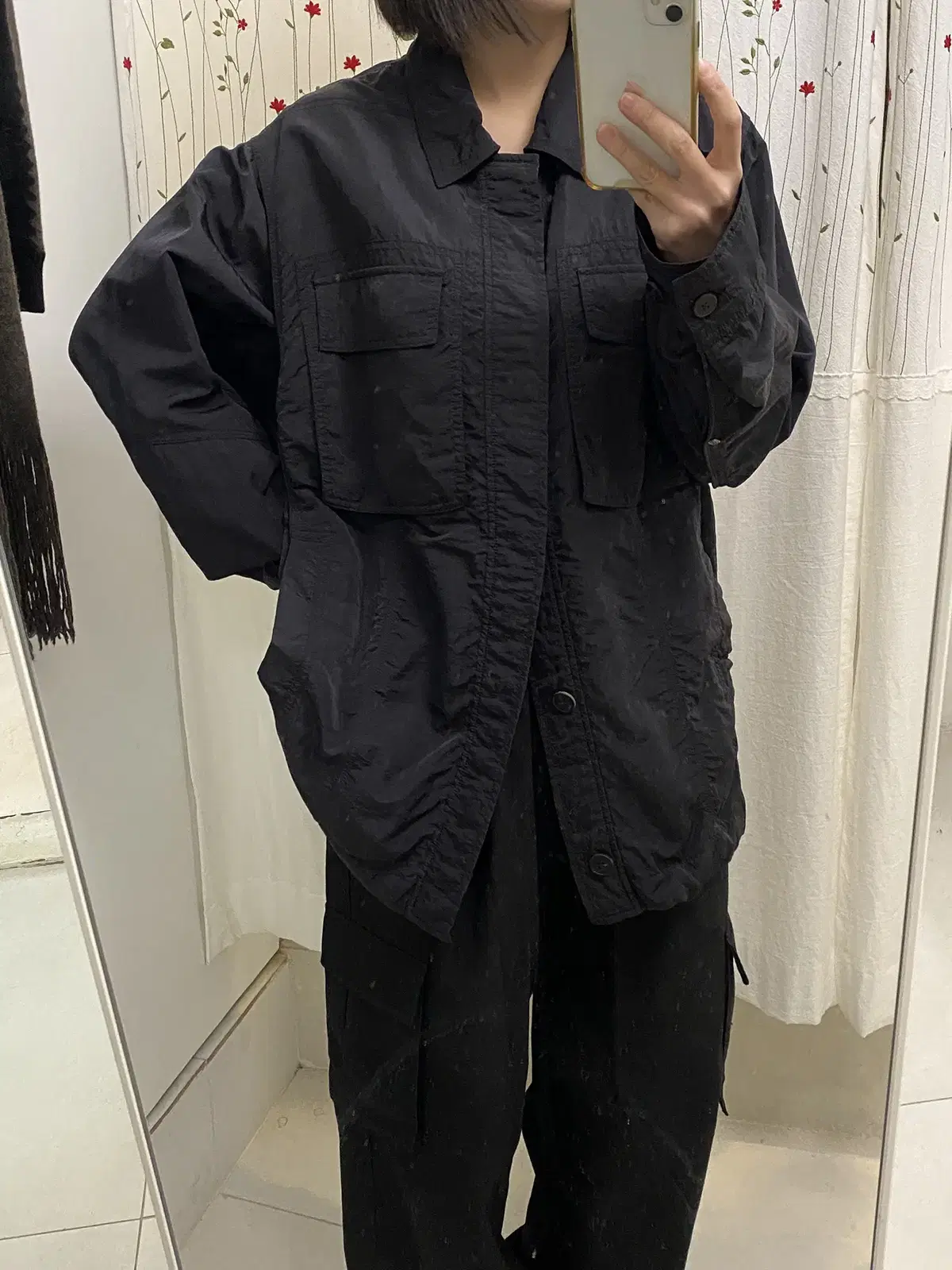 Vintage Windbreaker Shirring Jacket Man 2XL [12177].