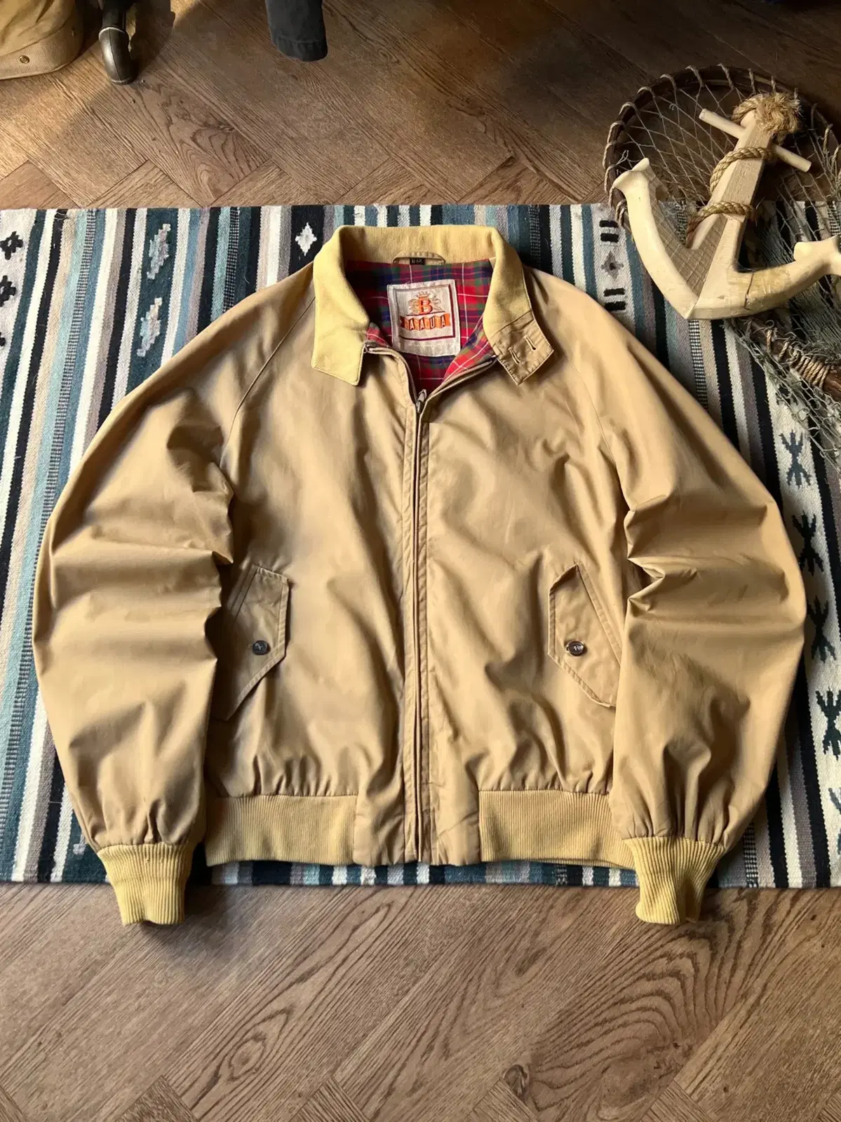 [M]90's Barracuda G-9 Beige Harrington Jacket