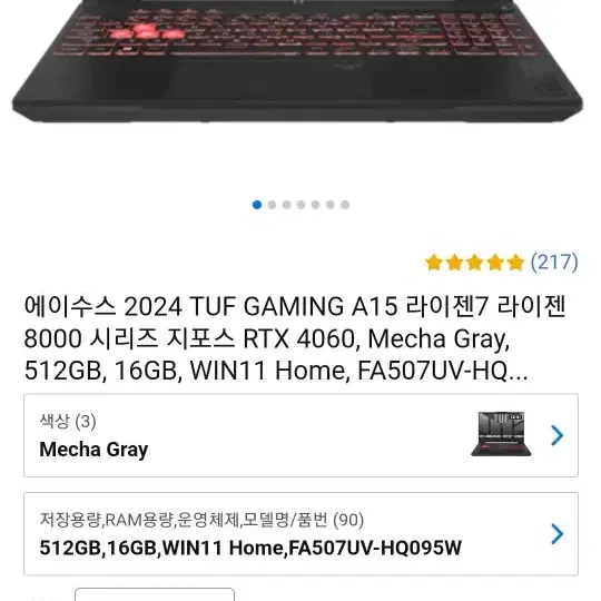 ASUS R7-8845HS, RTX4060, 165Hz 노트북