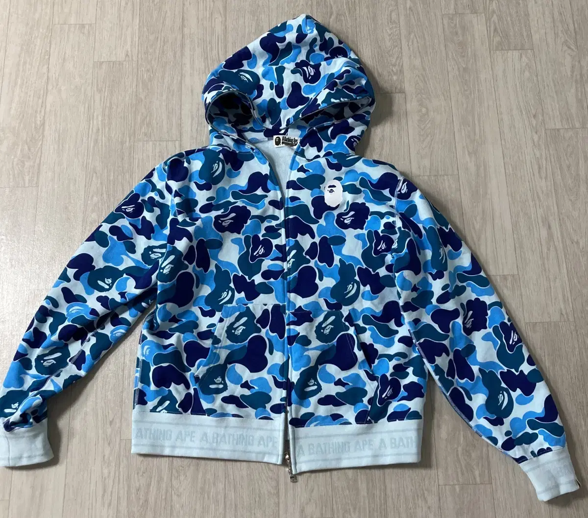 Vape ABC Camo Logo Rip Full Zip Zip Hoodie Bloo (Quick sale)