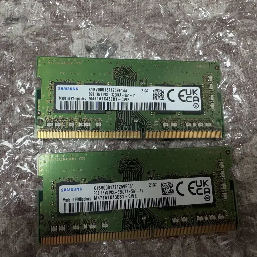 노트북 램(메모리) DDR4 3200hz 8GB * 2 = 16gb