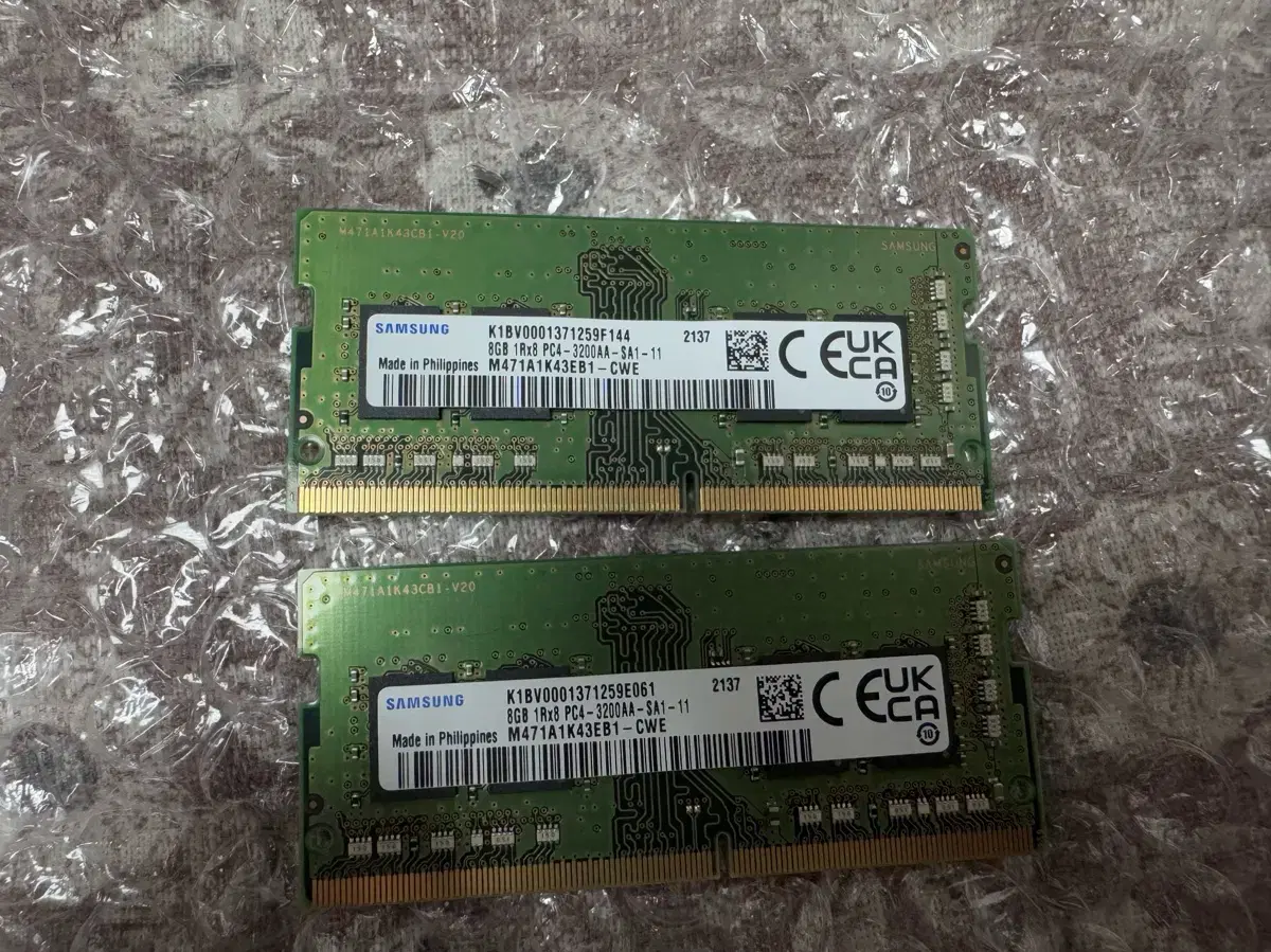 노트북 램(메모리) DDR4 3200hz 8GB * 2 = 16gb