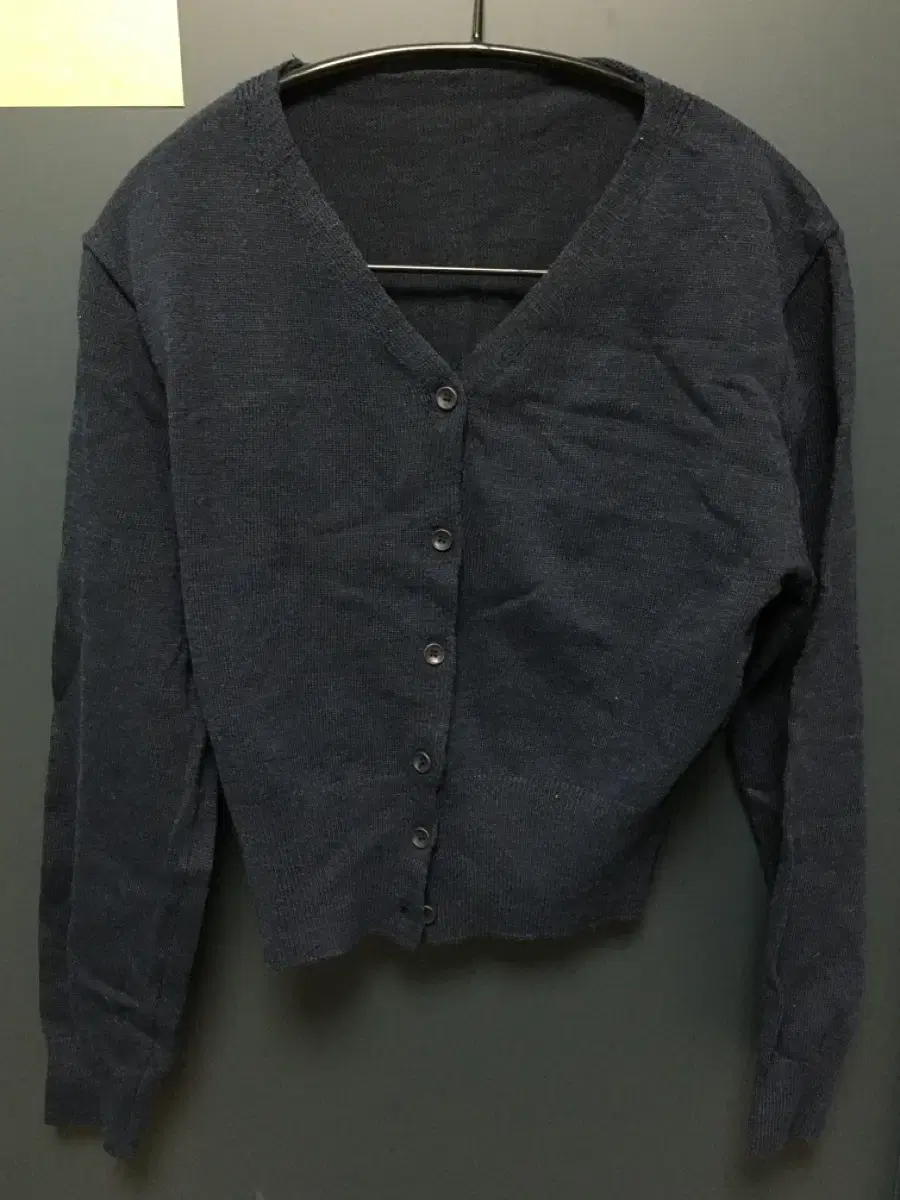 V-neck navy cardigan