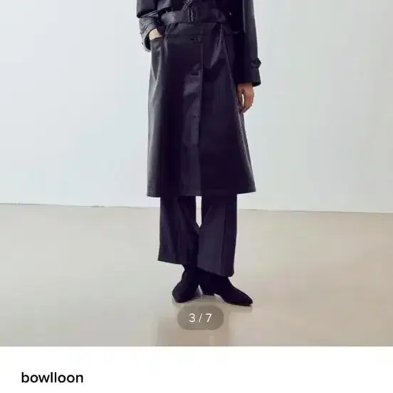 W컨셉 bowlloon 가죽트렌치코트