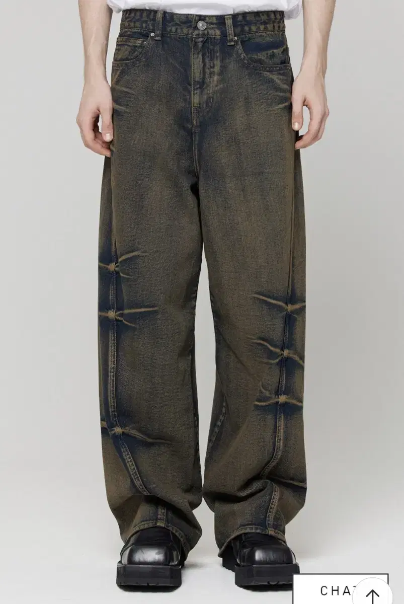 Maison Margiela Pinch Wind Wide Denim Pants Brown 48