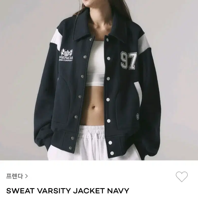 프렌다 SWEAT VARSITY JACKET /free사이즈