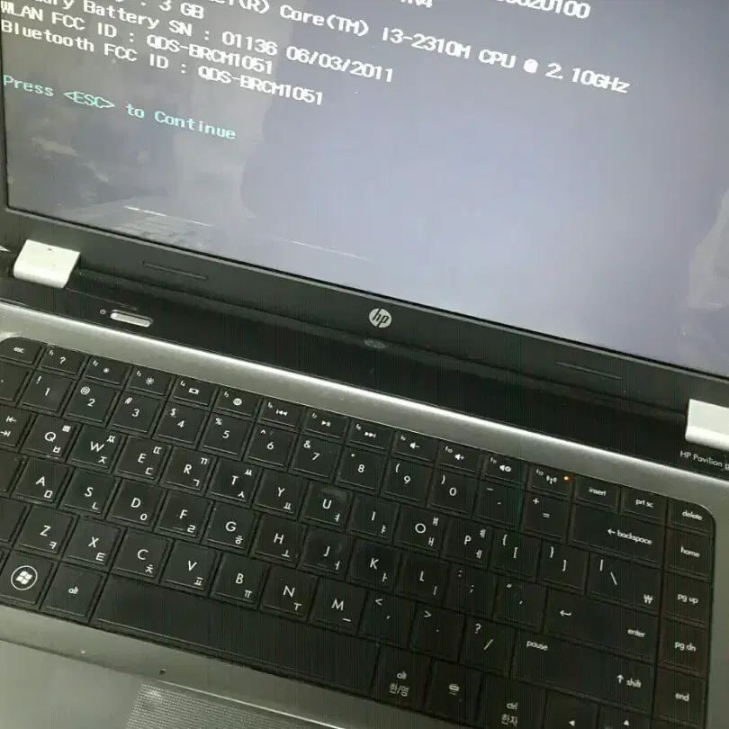 hP 노트북 i3  2세대  g6-1121TU 부품용