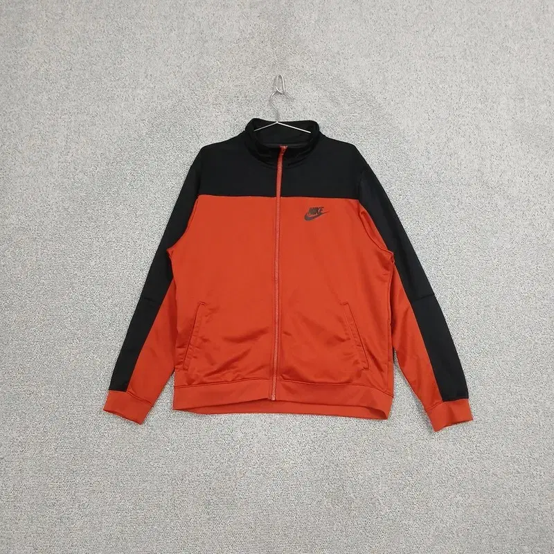 Nike Orange Black Two-Tone Logo Track Top Zip Up Jersey XL