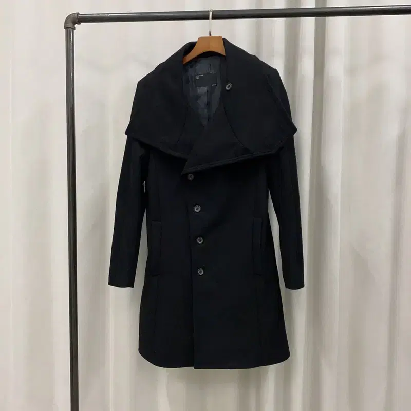 자라 ZARA 블랙 울 롱코트 95 A07300