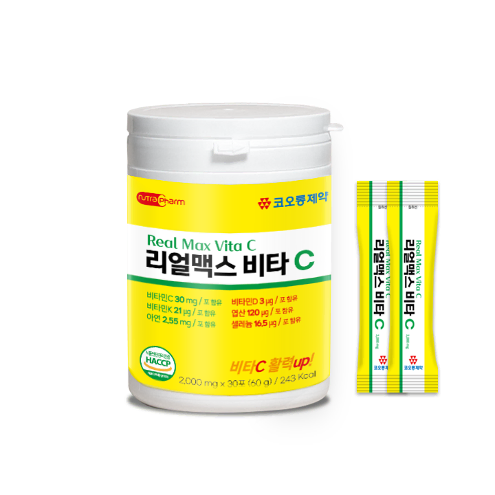 [3박스] 코오롱제약 리얼맥스 비타C 30포(2g*30포씩/3박스)