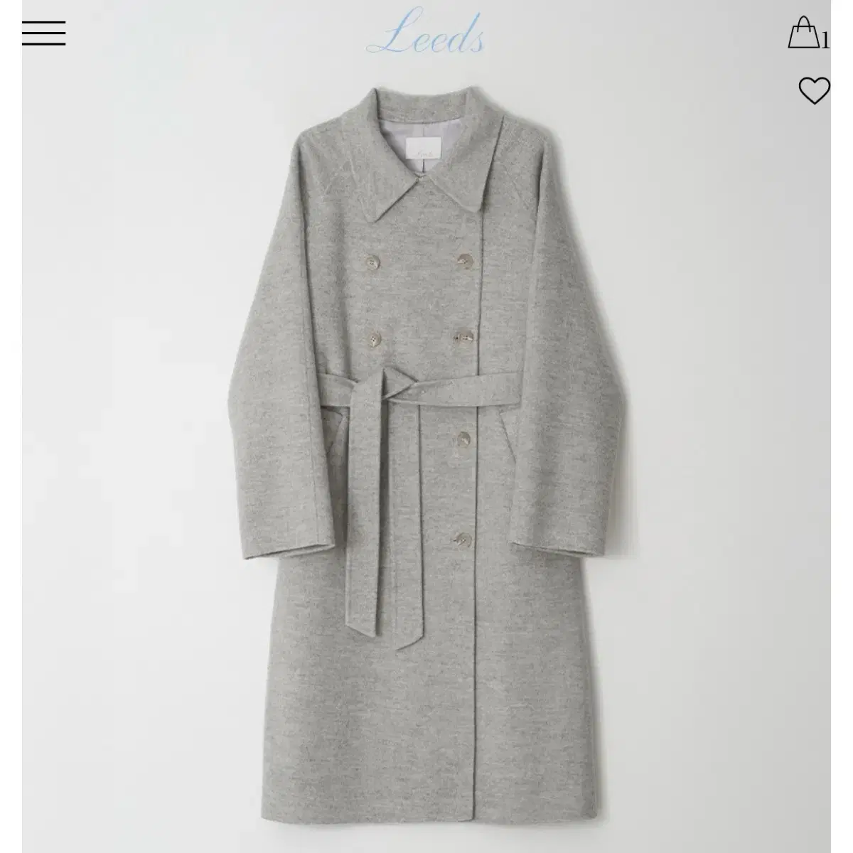 Liz LEEDS Eve handmade coat in melange gray short