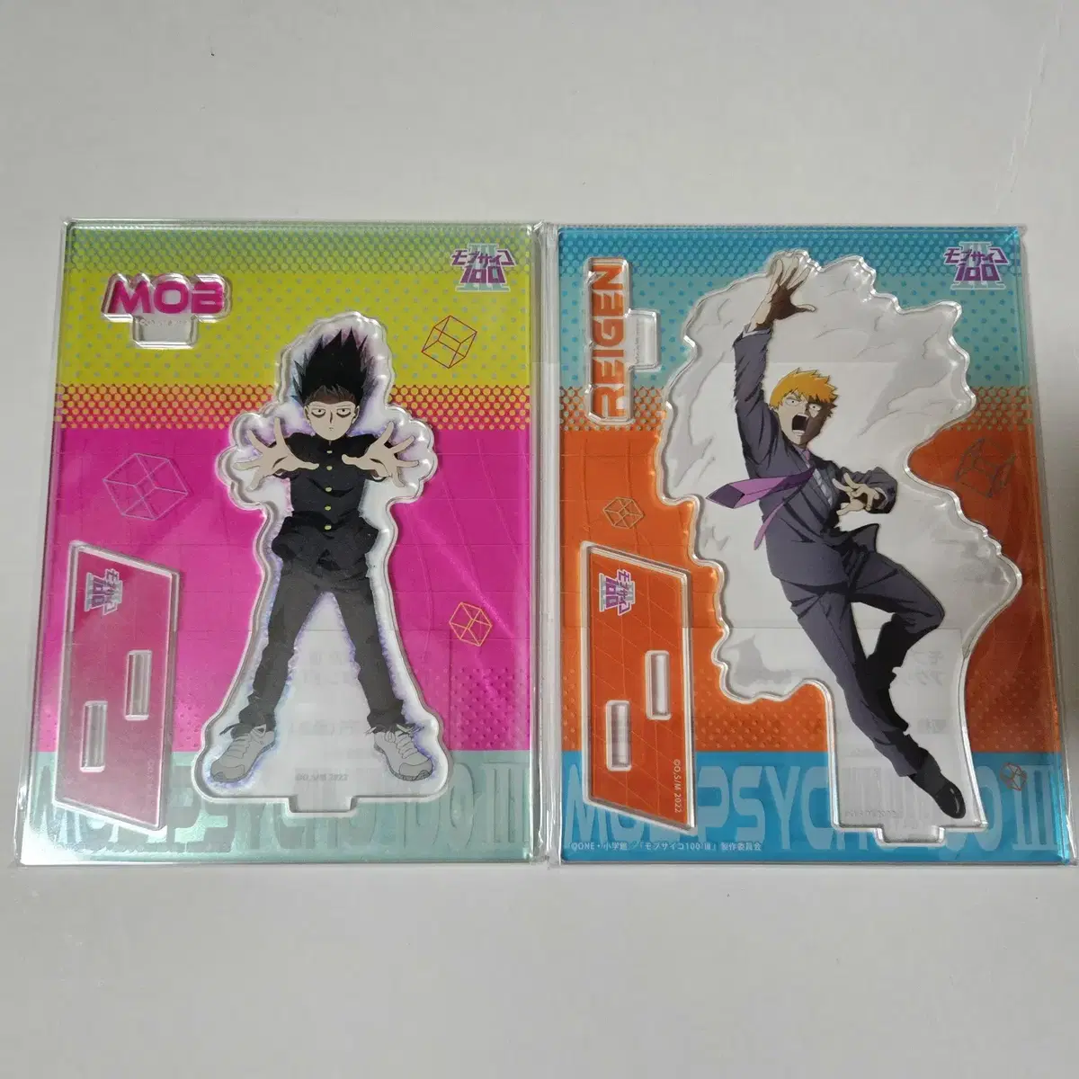 Unsealed) Mobsaiko 100 Mobsa 3 pieces acrylic stand Shigeo Reigen