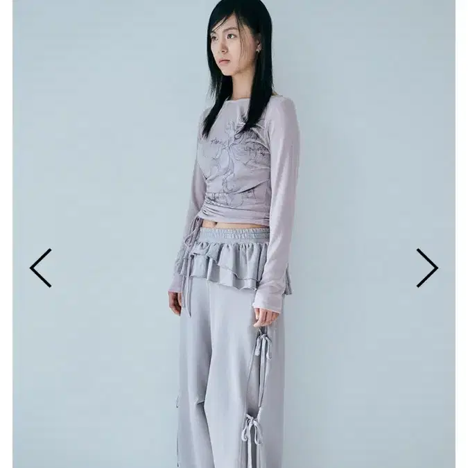 허그유어스킨 Frill skirt jogger pants