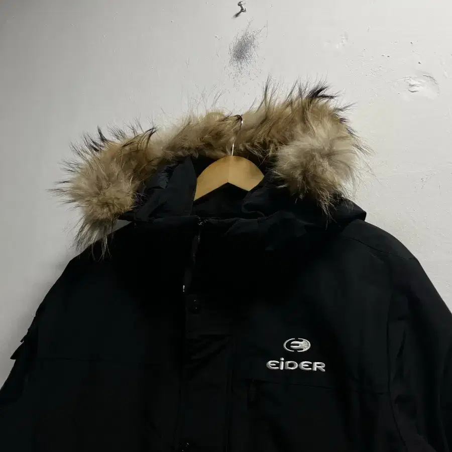 100-105 EIDER 아이더 구스다운 거위털 라쿤 패딩파카 정품