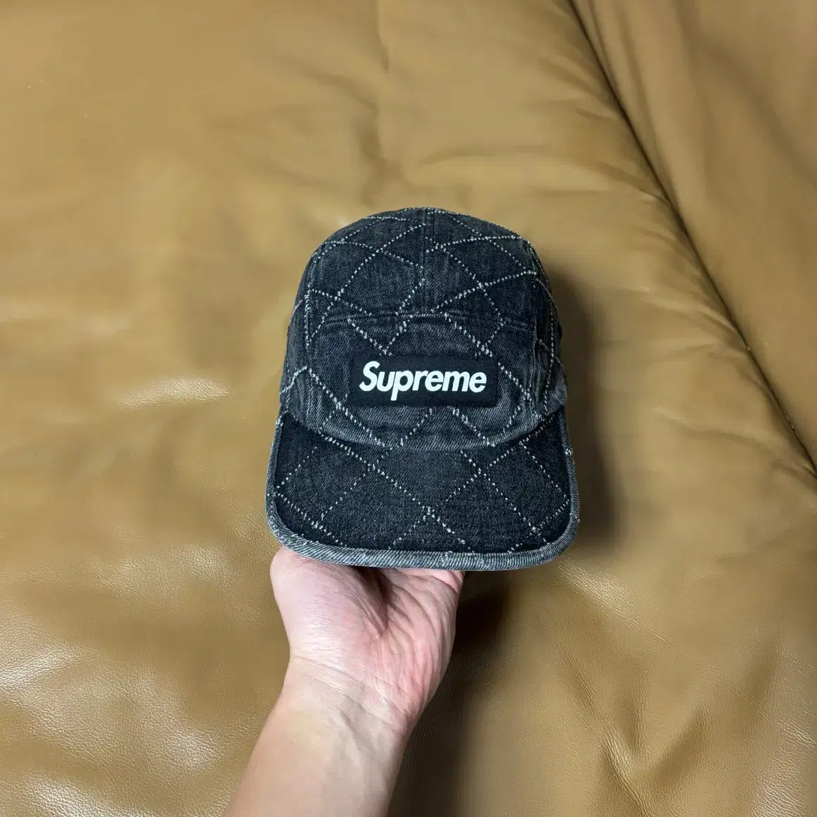 Supreme 슈프림 데님 캠프캡 모자 Washed Denim Black