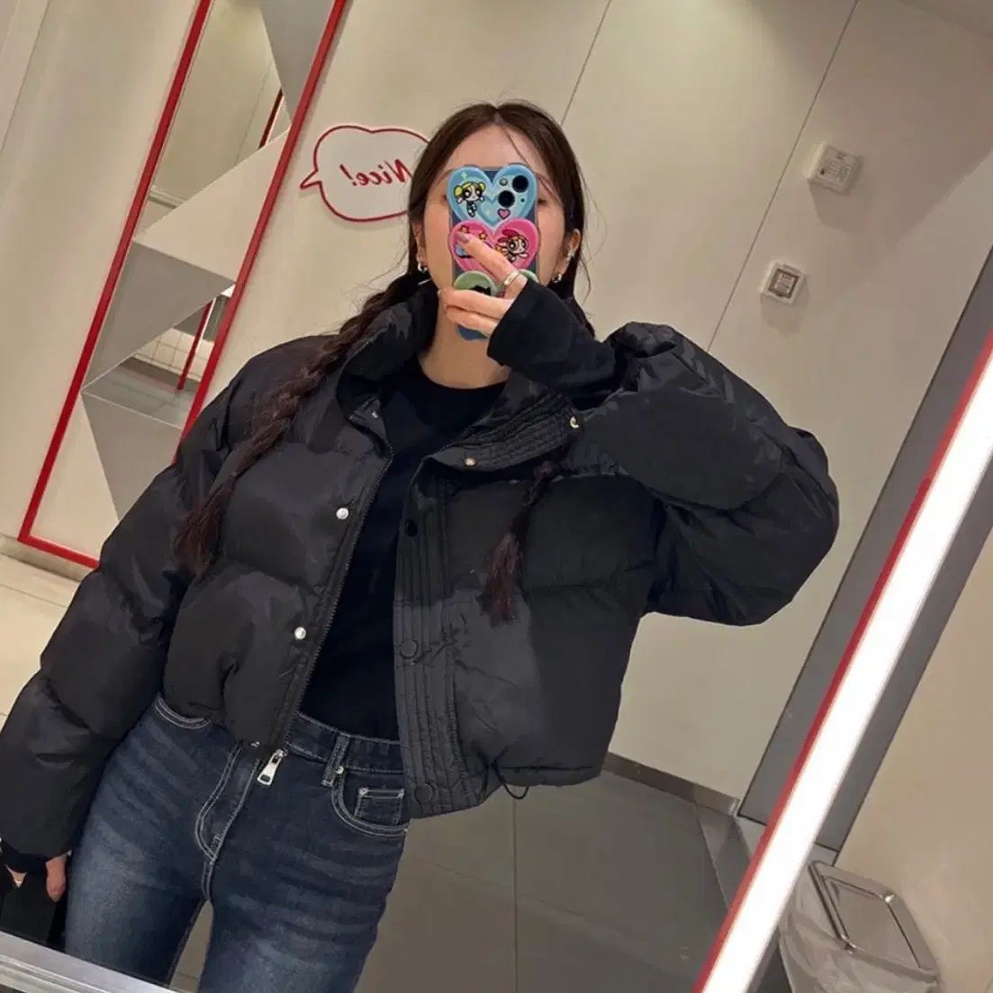 데이인 크롭숏패딩점퍼