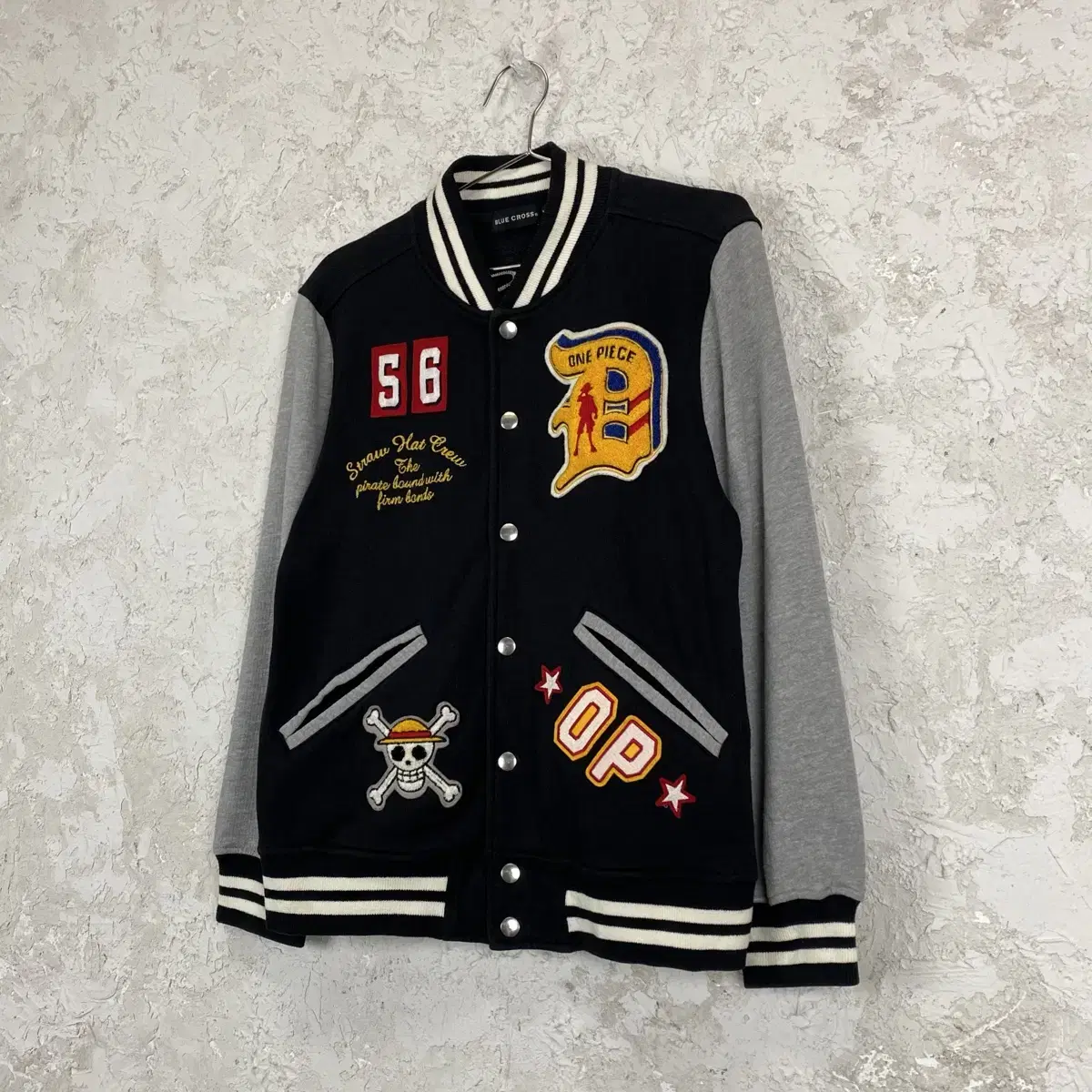 Bloo Cross X ONEPIECE Waffen Patched Cotton Varsity Jacket