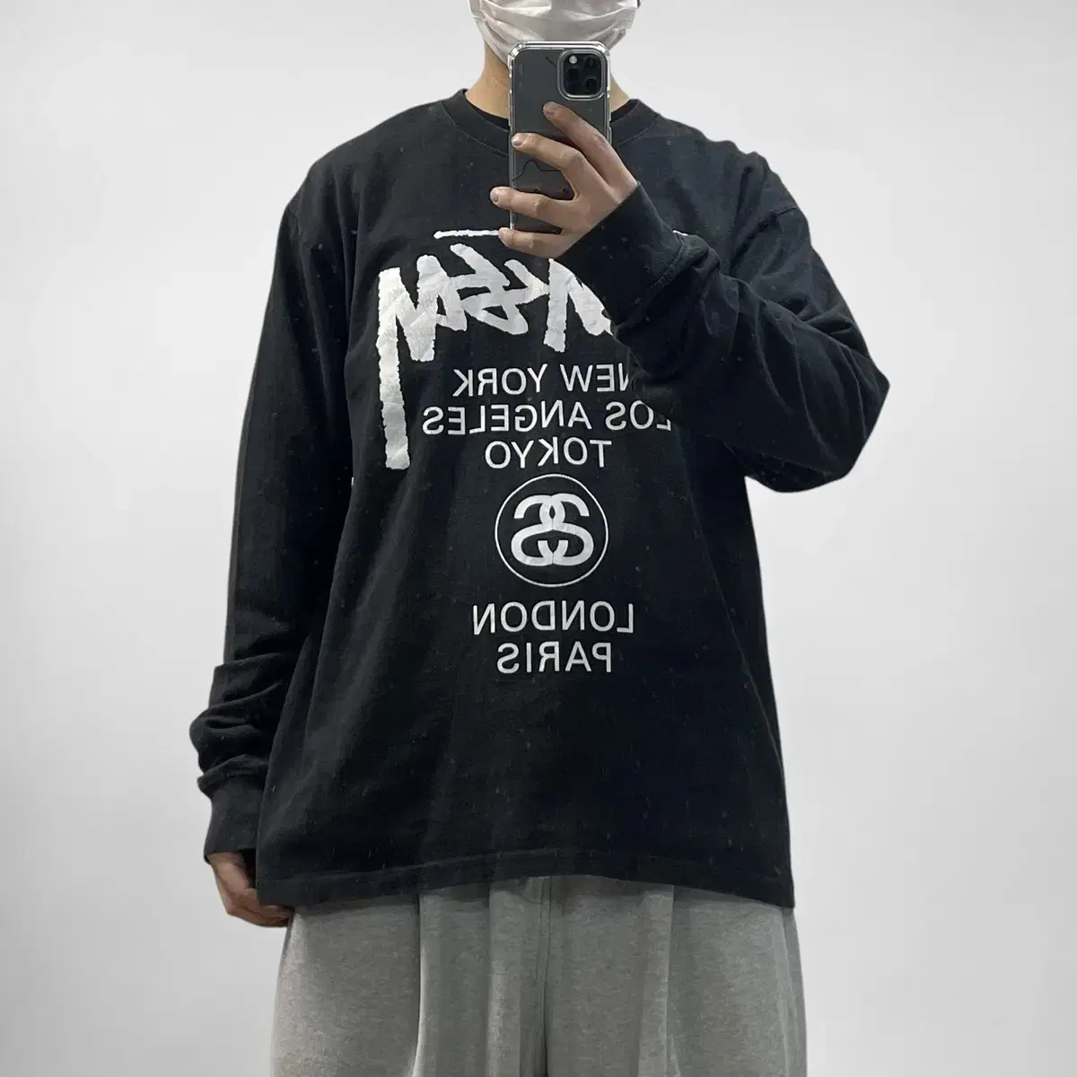 스투시 Stussy 월드투어 롱슬리브 블랙