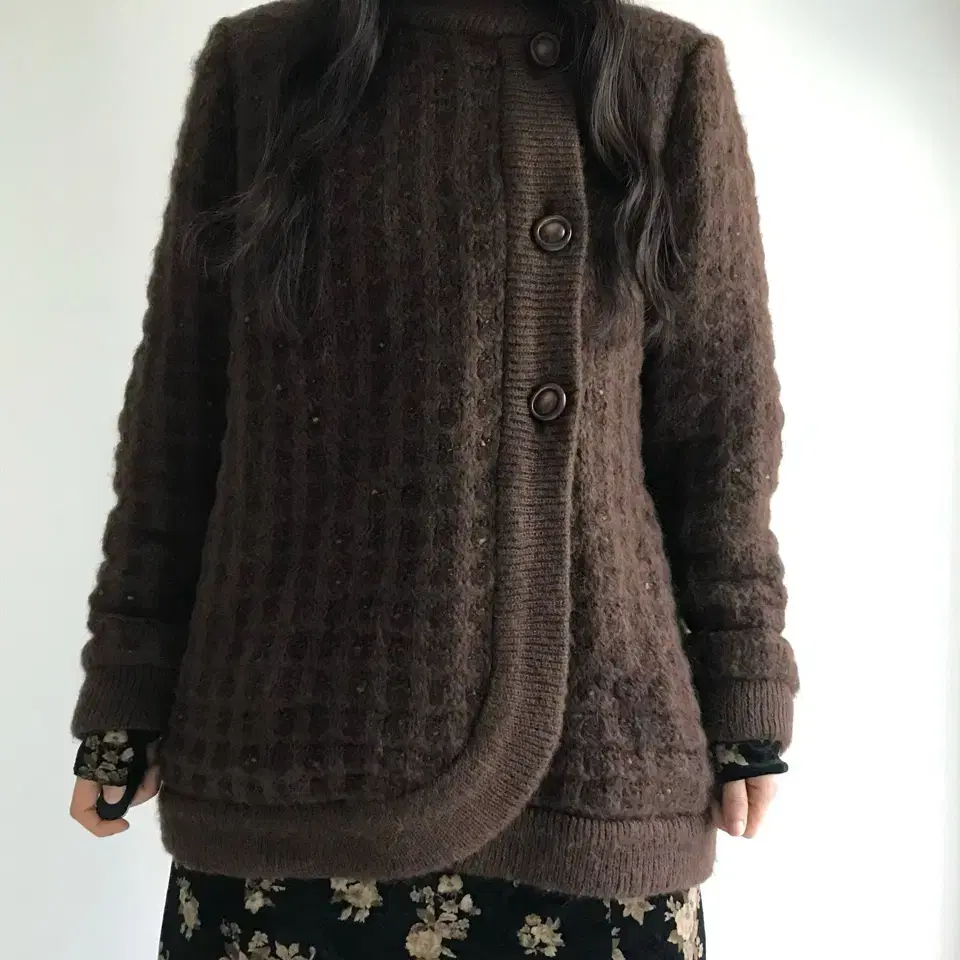 vintage brown button cardigan