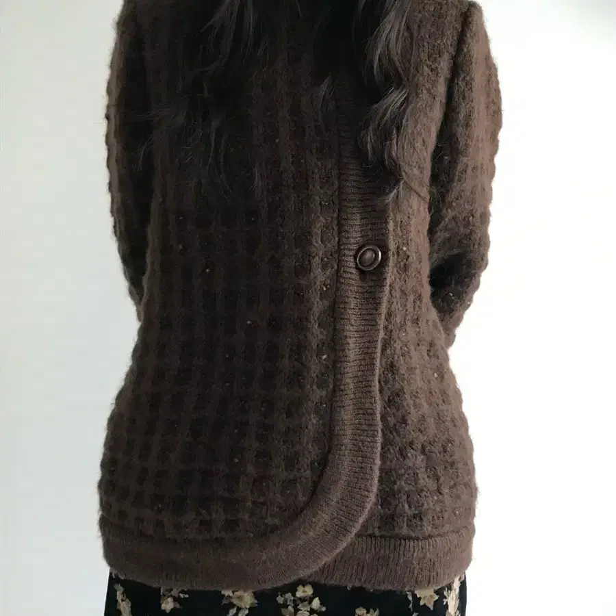 vintage brown button cardigan