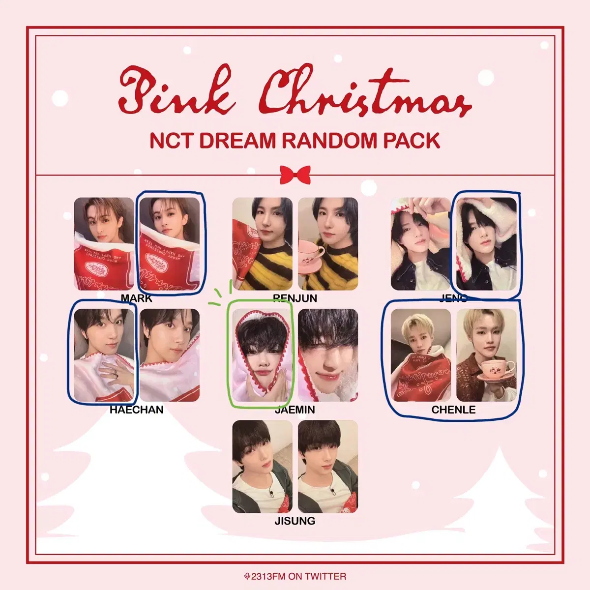 엔시티드림 핑크 크리스마스 포카 교환 pink christmas nct