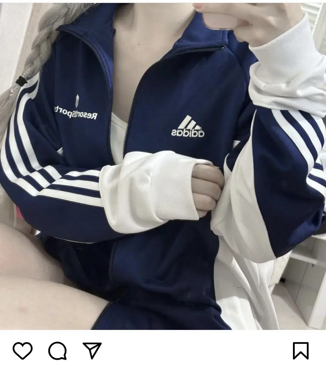 아디다스 남색 adidas Resort & Sports 져지