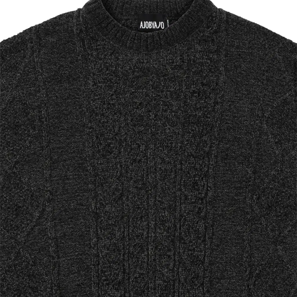 Velvet Cable Stitch Sweater [CHARCOAL]