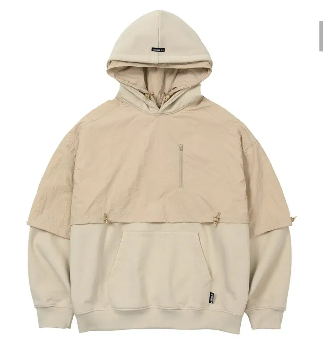 Layered Nylon Hoodie [BEIGE]