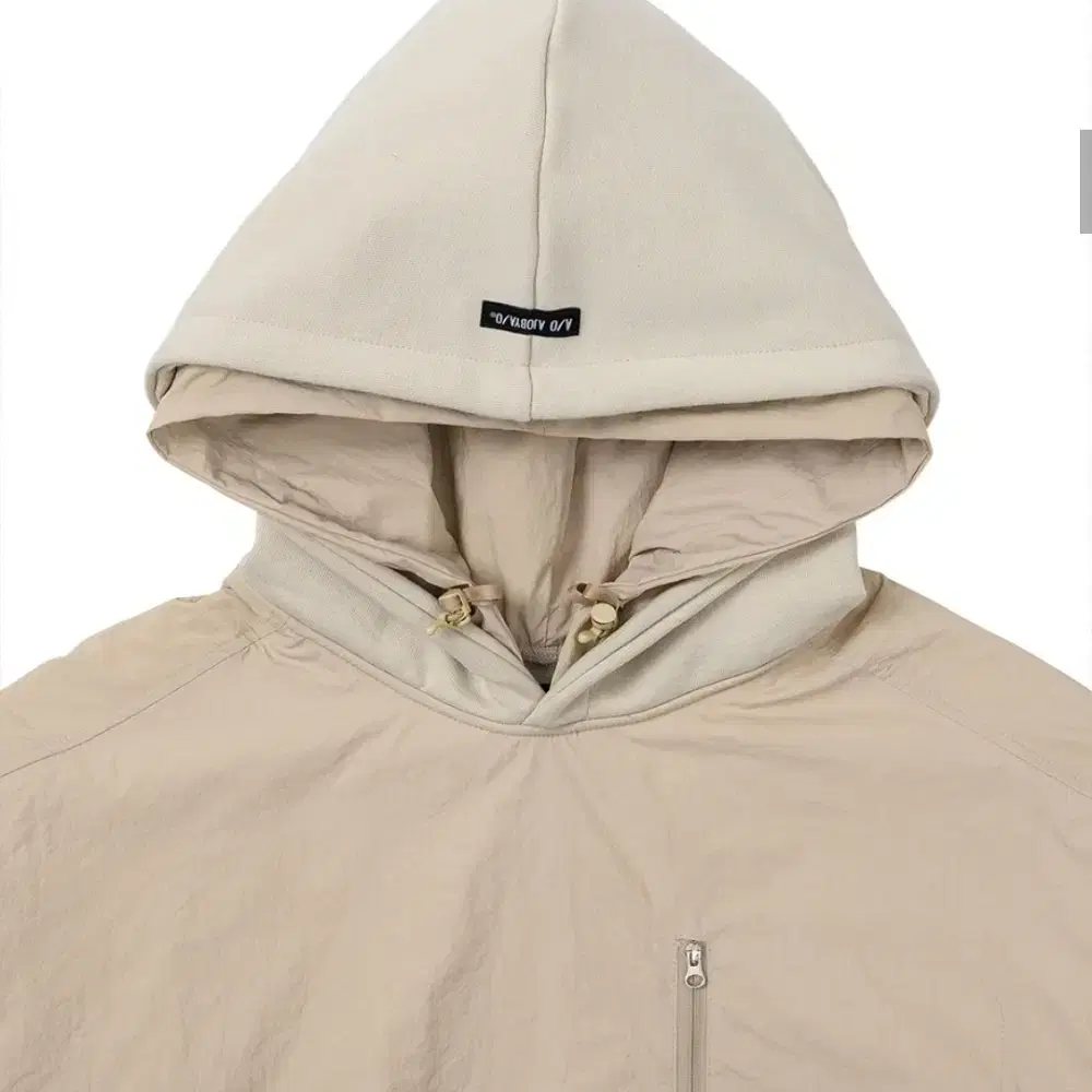 Layered Nylon Hoodie [BEIGE]