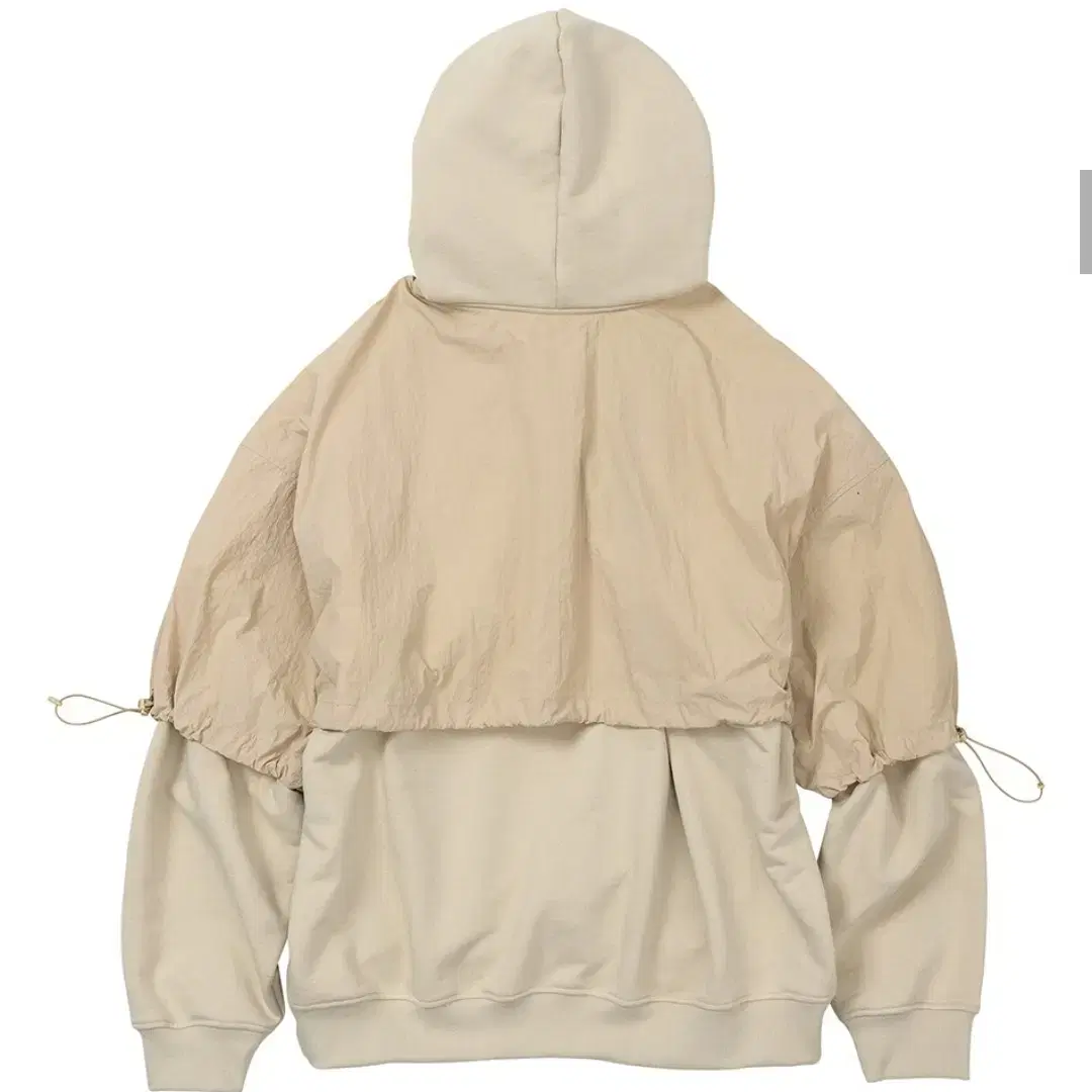 Layered Nylon Hoodie [BEIGE]