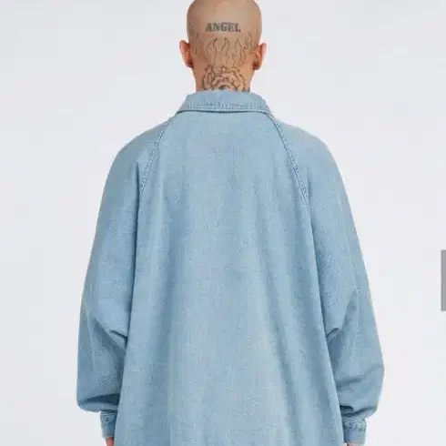 Batwing Oversized Denim Jacket [SKY BLUE