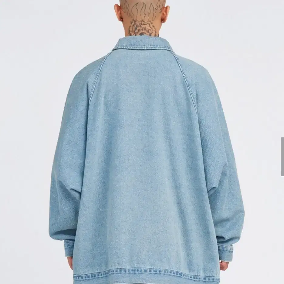 Batwing Oversized Denim Jacket [SKY BLUE