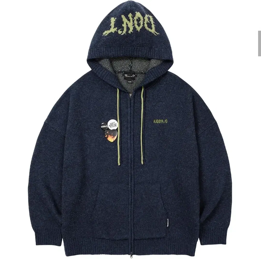 DBOF Wool Knit Zip-Up Hoodie [NAVY]