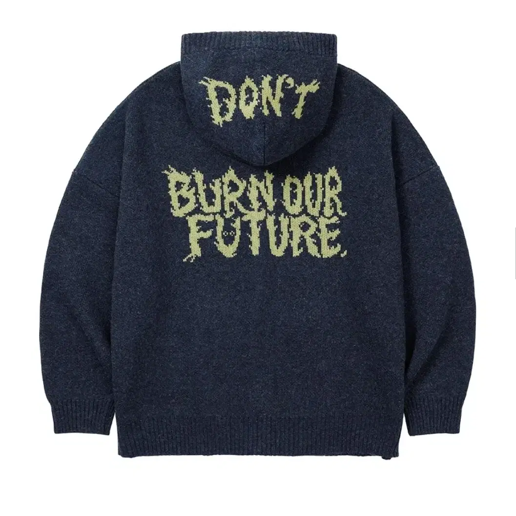 DBOF Wool Knit Zip-Up Hoodie [NAVY]