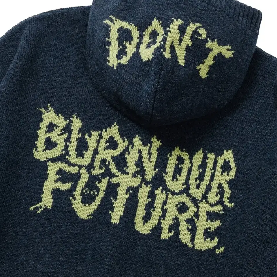 DBOF Wool Knit Zip-Up Hoodie [NAVY]