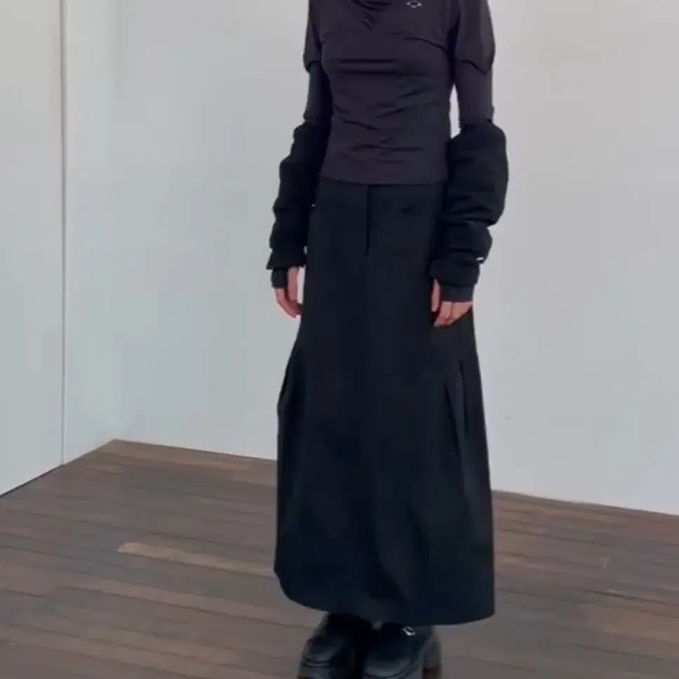 미스치프 롬버스 롱스커트 블랙 rhombus long skirt